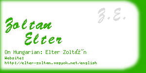 zoltan elter business card